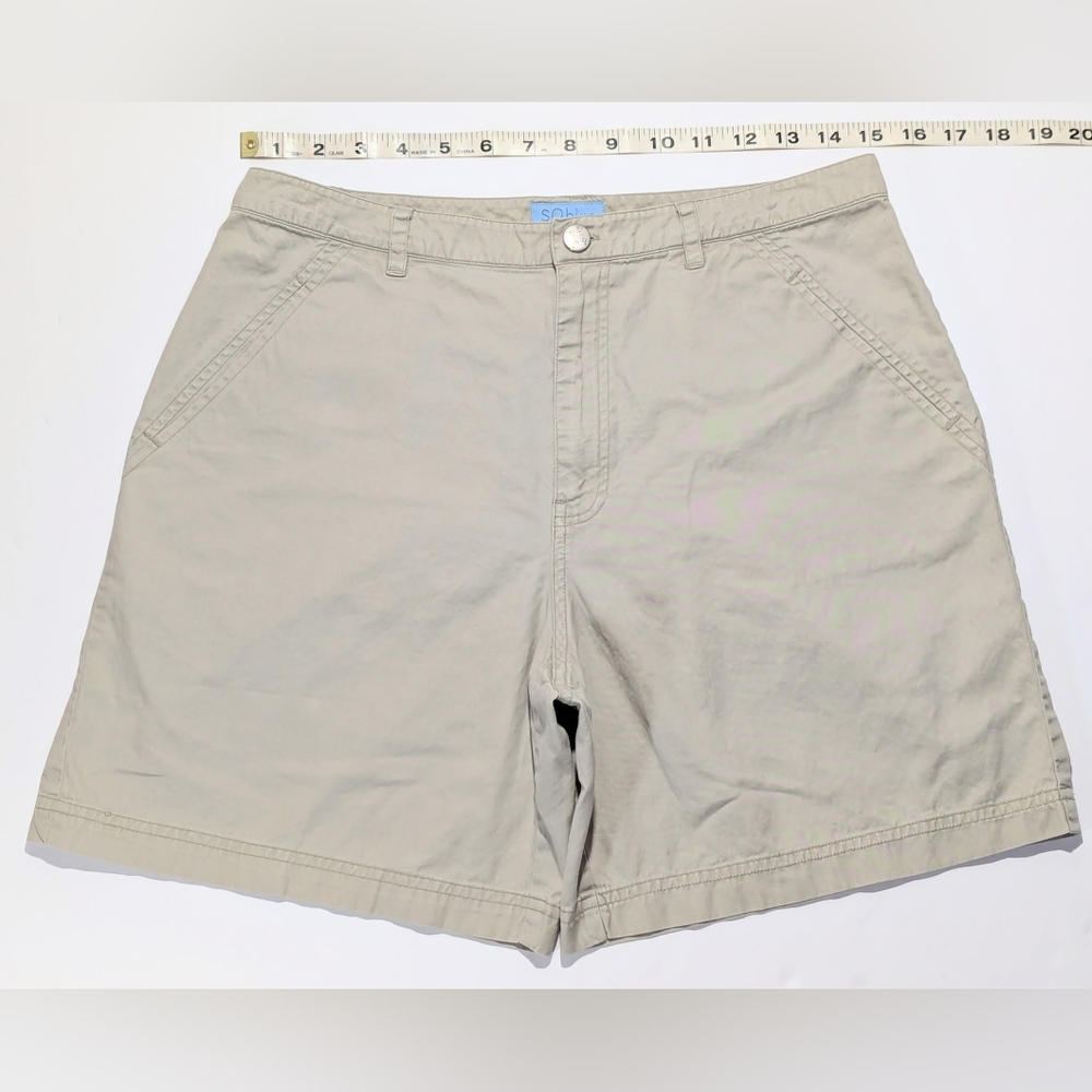 Sigrid Olsen So Blue Women's Shorts Size 10, Beige Lightweight Cotton High Rise